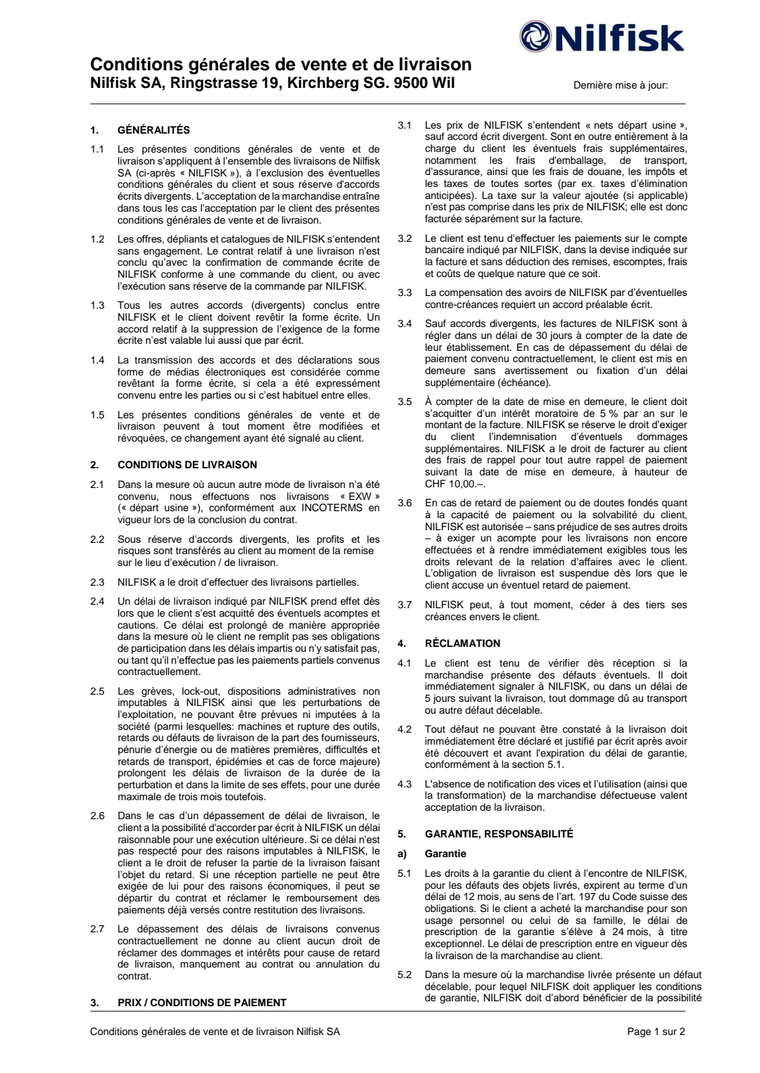 FR-CH - General Terms And Conditions