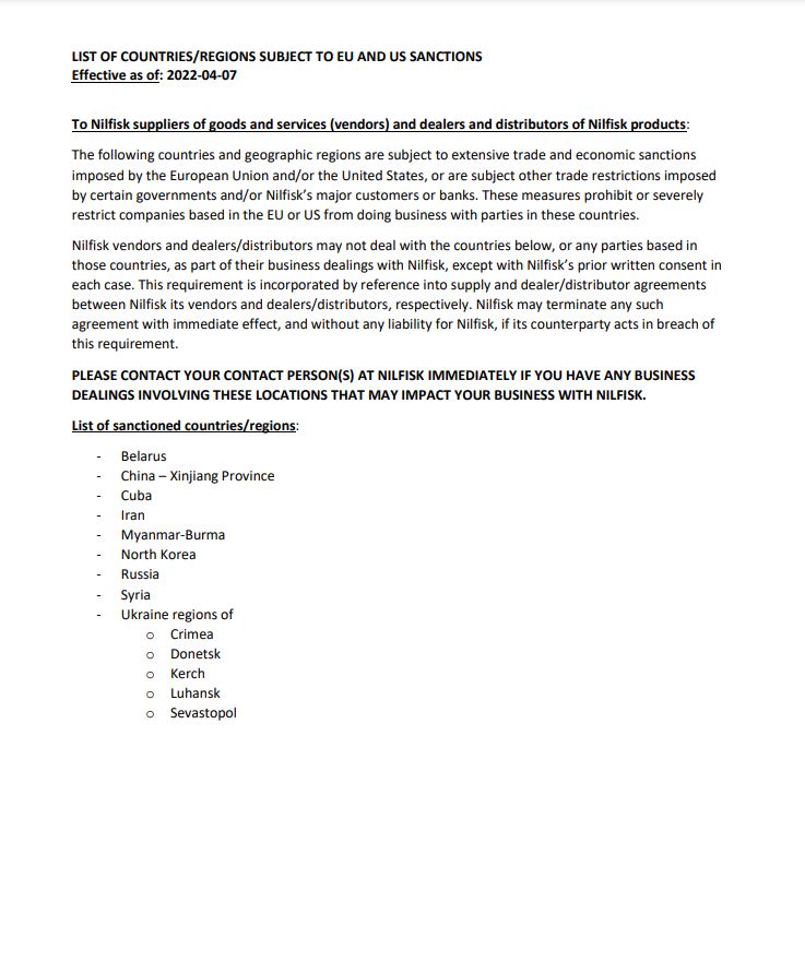 Sanctioned Countries May2022