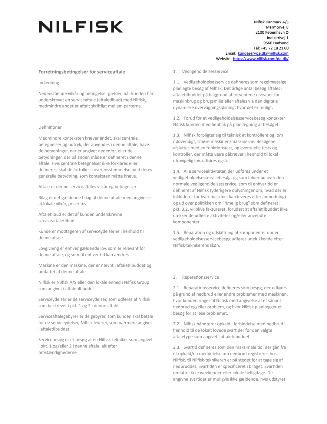 DK Tc Service Agreement