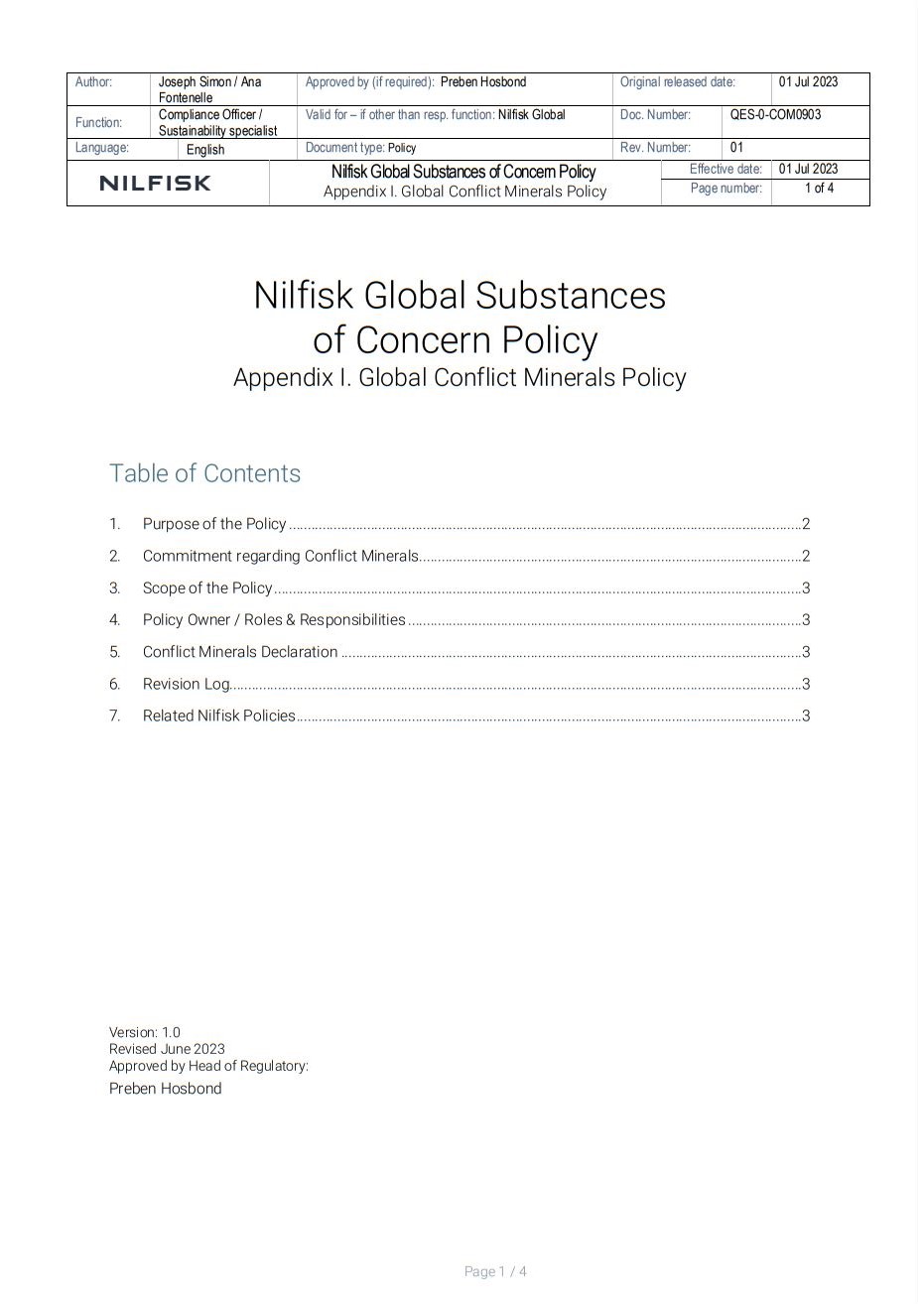 Nilfisk Gcm Policy